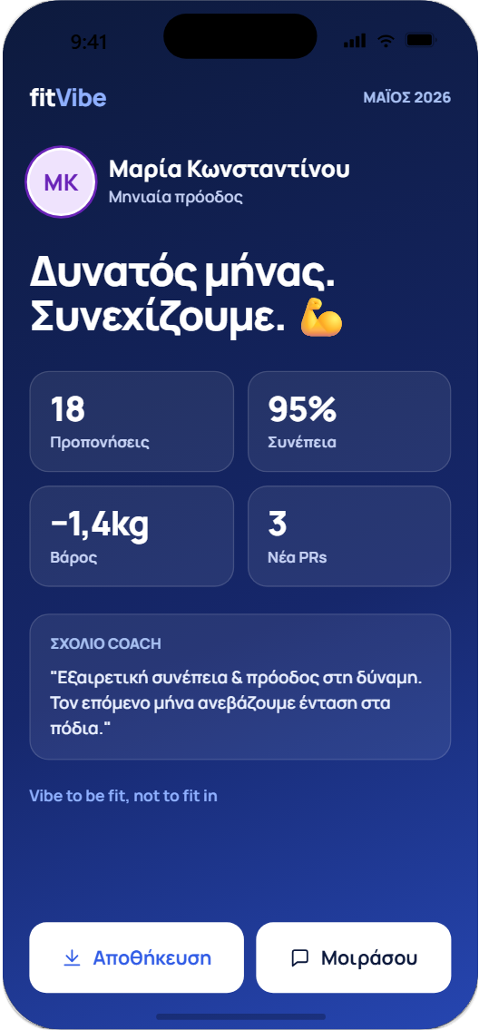Branded μηνιαία αναφορά για τον ασκούμενο